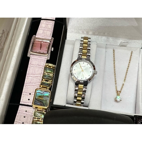 412 - Collection of Costume Jewellery and boxed watches, including Rotary, Sekonda, etc.   Silver hallmark... 