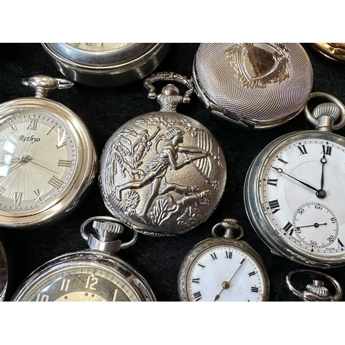 425 - Large Collection of Assorted Pocket Watches, assorted sizes, makes and designs.  Makes include Smith... 