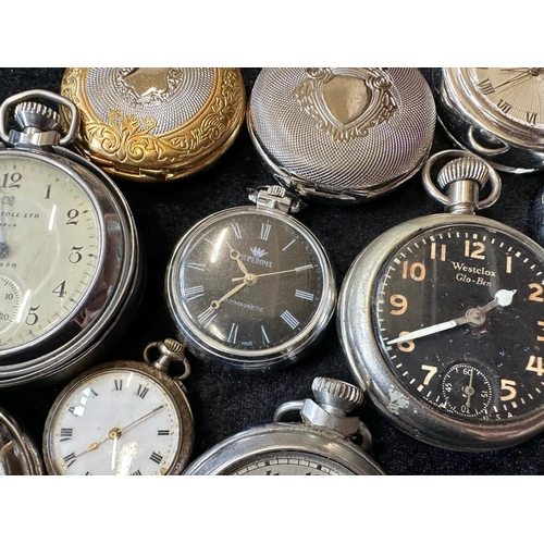 425 - Large Collection of Assorted Pocket Watches, assorted sizes, makes and designs.  Makes include Smith... 