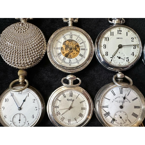 429 - Large Collection of Assorted Pocket Watches, assorted sizes, makes and designs.  Makes include Smith... 