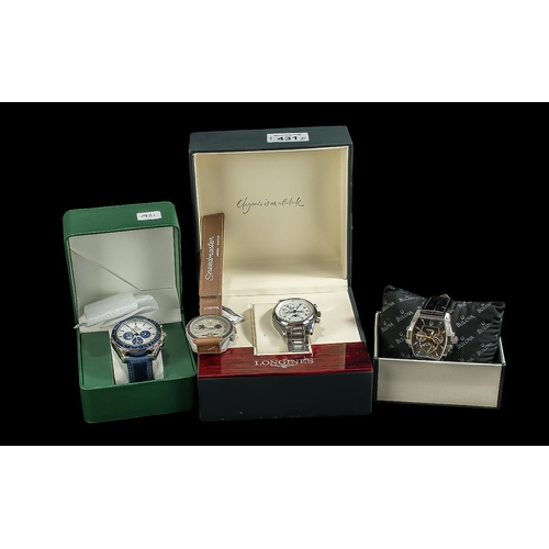 431 - Collection of Modern Gentleman's Fashion Wristwatches, all boxed, leather and bracelet straps.