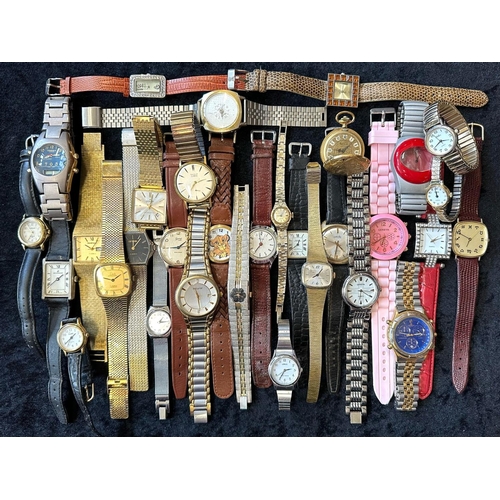 432 - Collection of Ladies & Gentleman's Wristwatches, leather and bracelet straps, makes include Limit, R... 