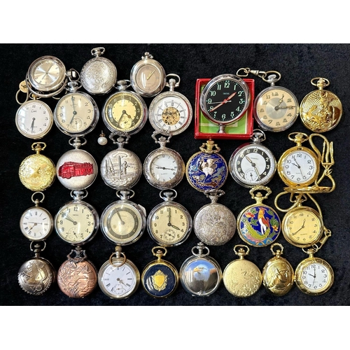 433 - Large Collection of Assorted Pocket Watches, assorted sizes, makes and designs.  Makes include Smith... 