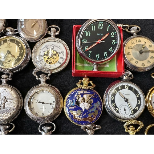 433 - Large Collection of Assorted Pocket Watches, assorted sizes, makes and designs.  Makes include Smith... 