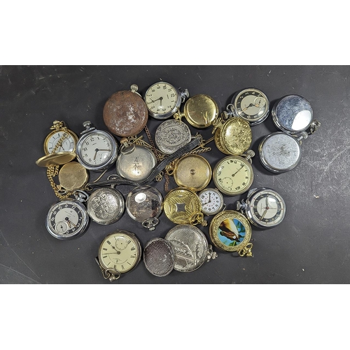 439 - Large Collection of Assorted Pocket Watches, assorted sizes, makes and designs.  Makes include Inger... 