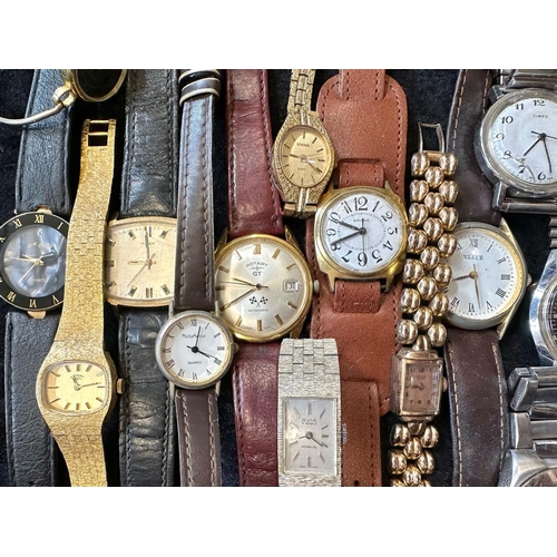 447 - Collection of Ladies & Gentleman's Wristwatches, leather and bracelet straps, makes include Sekonda,... 