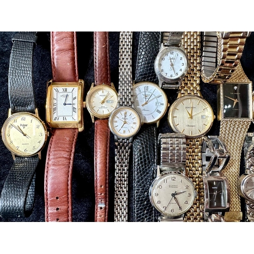 448 - Collection of Ladies & Gentleman's Wristwatches, leather and bracelet straps, makes include The Angu... 