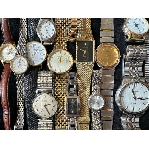 448 - Collection of Ladies & Gentleman's Wristwatches, leather and bracelet straps, makes include The Angu... 