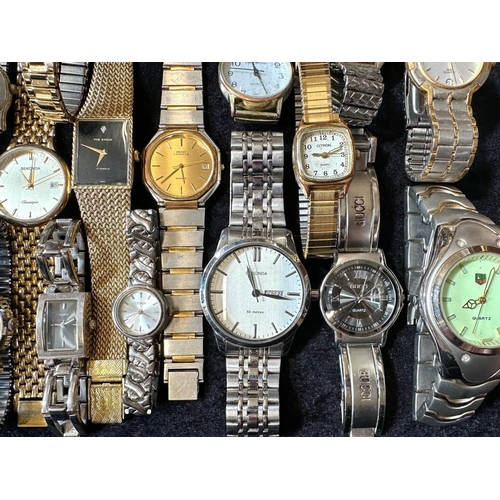 448 - Collection of Ladies & Gentleman's Wristwatches, leather and bracelet straps, makes include The Angu... 