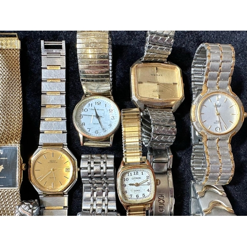 448 - Collection of Ladies & Gentleman's Wristwatches, leather and bracelet straps, makes include The Angu... 