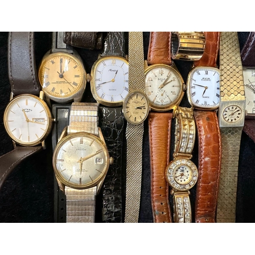 449 - Collection of Ladies & Gentleman's Wristwatches, leather and bracelet straps, makes include Timex, E... 