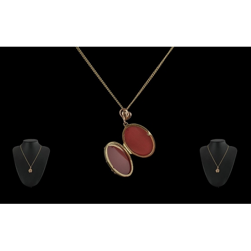 53 - Clogau Stylised Tulip Design 9ct Gold & Diamond Set Hinged Locket, with attached Clogau 9ct Gold cha... 