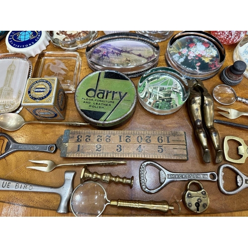 780 - Box of Assorted Glass Paperweights, various colours and designs, approx. 25 in total, together with ... 