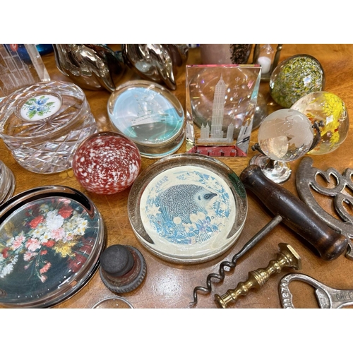 780 - Box of Assorted Glass Paperweights, various colours and designs, approx. 25 in total, together with ... 