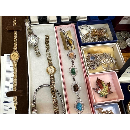 435 - Collection of Quality Costume Jewellery & Watches, Vivaldi ladies watch, four cocktail watches, Seko... 