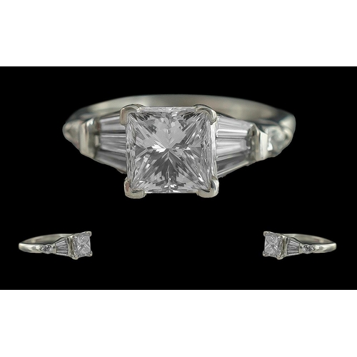 2 - Ladies - Superb 18ct White Gold Diamond Set Dress Ring. Marked 18ct to Interior of Shank. The Centra... 