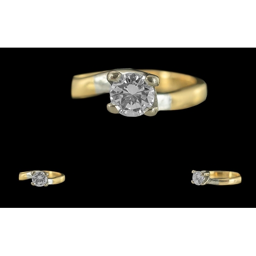 29 - Ladies - Excellent Quality 18ct Gold Single Stone Diamond Set Ring. Marked to Shank 750 - 18ct. The ... 