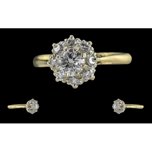 35 - Ladies - Pleasing Quality 18ct Gold Diamond Set Cluster Ring, Not Marked but Tests 18ct Gold. The Ro... 