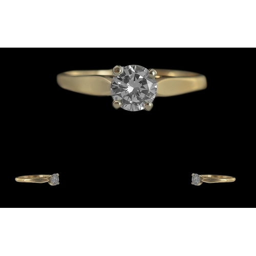 44A - Ladies - Fine Quality 14ct Gold Single Stone Diamond Set Ring, Marked 14ct to Interior of Shank. The... 