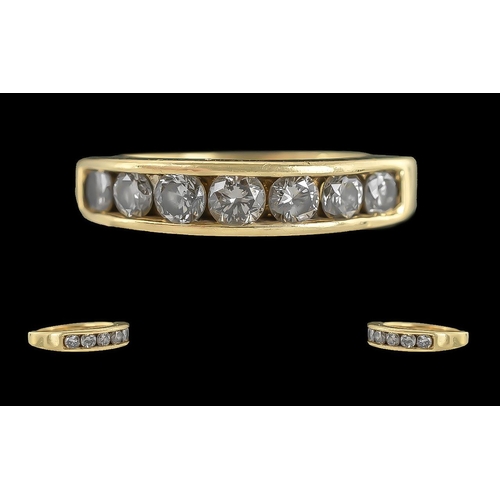 63 - Ladies 18ct Gold Seven Stone Diamond Set Ring, Full Hallmark to Interior of Shank. The Seven Well Ma... 