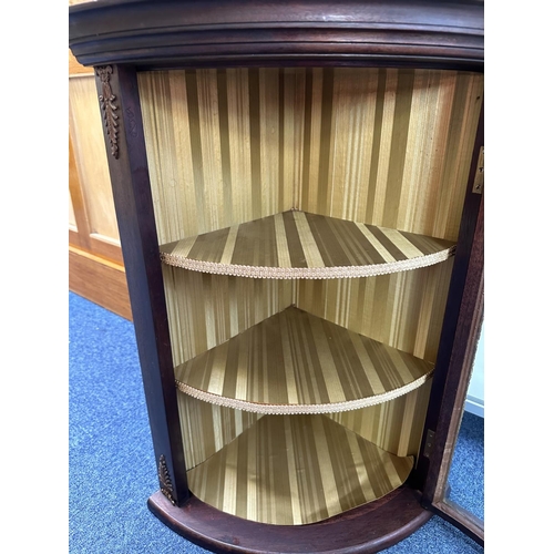 1050 - Edwardian Corner Cabinet, three shelves, measures 26'' high.