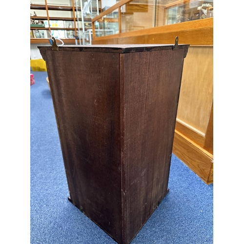 1050 - Edwardian Corner Cabinet, three shelves, measures 26'' high.