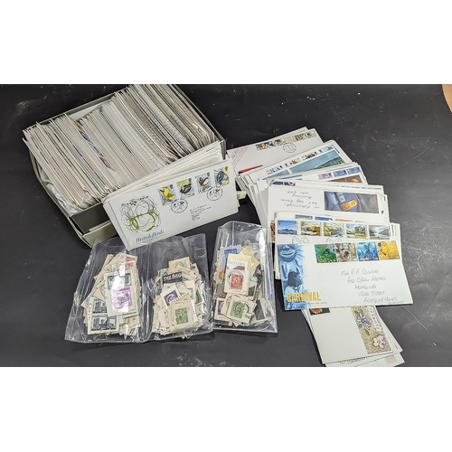 1439 - Stamp Interest - Mixed Lot of First Day Covers, and loose stamps.  Good lot for sorting.