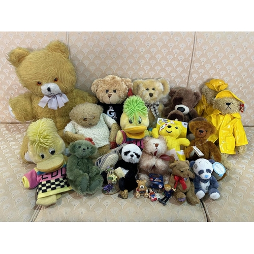 1566 - Box of Assorted Teddy Bears including Keel Toys Preston Guild, Kipling, TY, Ed the Duck, etc.  Appro... 