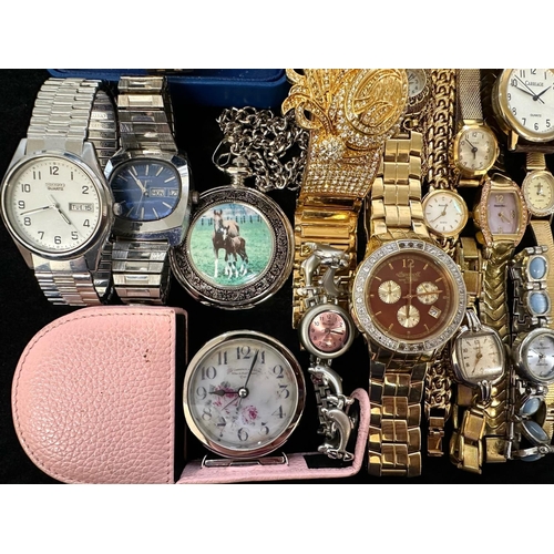 420 - Collection of Ladies & Gentlemen's Wristwatches, leather and bracelet straps, including Carriage, Re... 