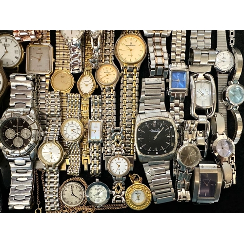 421 - Collection of Ladies & Gentlemen's Wristwatches, leather and bracelet straps, including Carriage, Re... 