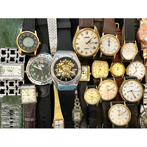 421 - Collection of Ladies & Gentlemen's Wristwatches, leather and bracelet straps, including Carriage, Re... 