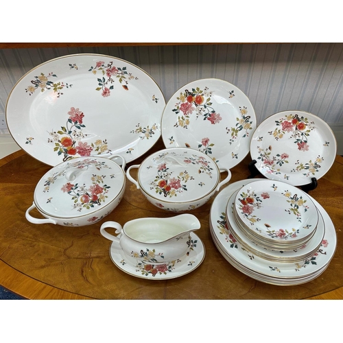 587 - Royal Albert 'New Romance' Bone China Dinner Set, comprising six dinner plates, six salad plates, si... 