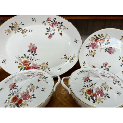 587 - Royal Albert 'New Romance' Bone China Dinner Set, comprising six dinner plates, six salad plates, si... 