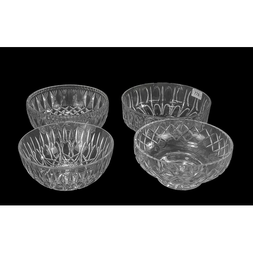 774 - Four Matching Glass Bowls, suitable for fruit/trifle.