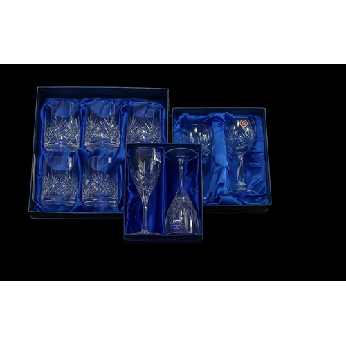 784 - Collection of Quality Crystal Items, comprising a posy bowl and photo frame set, six wine glasses, D... 