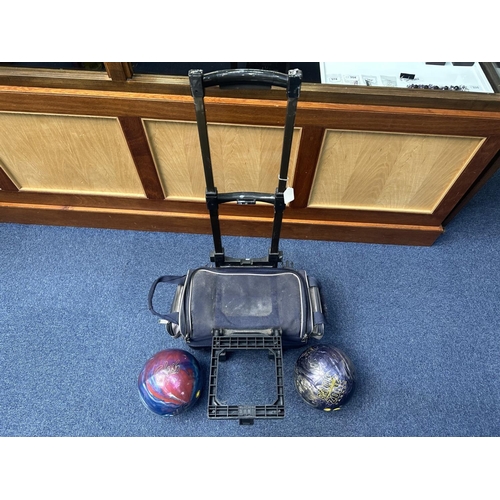 1540 - Set of Bowling Balls in trolley bag.