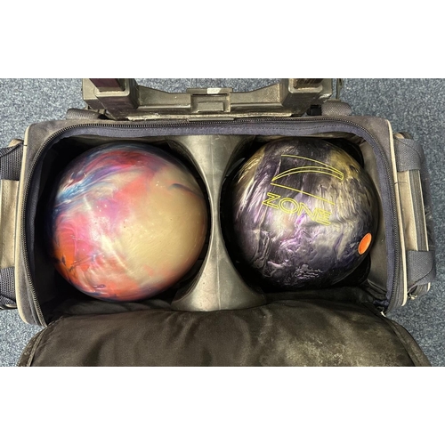 1540 - Set of Bowling Balls in trolley bag.