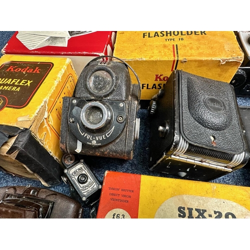 1151A - Camera Interest - a large bag of assorted camera related items, including Kodak, Phillips, Ensign, A... 