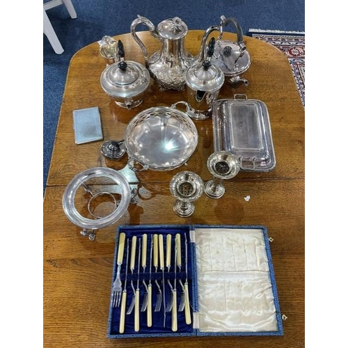 1240 - Collection of Quality Silver Plated Ware, including a large teapot, small teapots, coffee pot, milk ... 