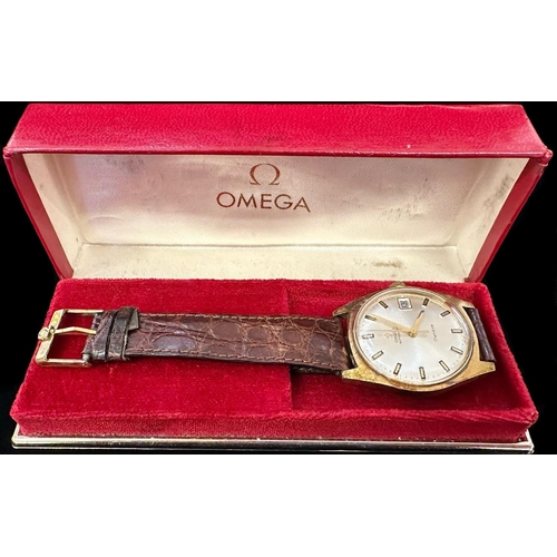 146 - Omega Geneve Gents Gold on Steel Automatic Wrist Watch, circa 1970s, featuring Just-Date display win... 