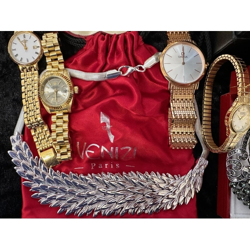 430 - Collection of Top Quality Costume Jewellery & Wristwatches, comprising gent's Prince London bracelet... 