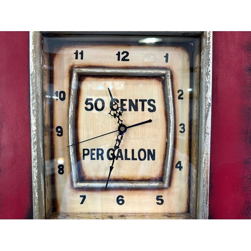 1010 - Novelty Storage Unit, in the form of an American Gas Pump, with central clock.  The hinged front ope... 