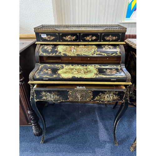 1012 - A Mid 20th Century Ladies French Style Desk, With Freeze Drawers.