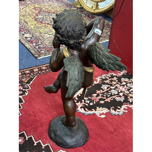 1026 - A Floor Standing Bronze Metal Cherub Figure, Approx Height 36 Inches,