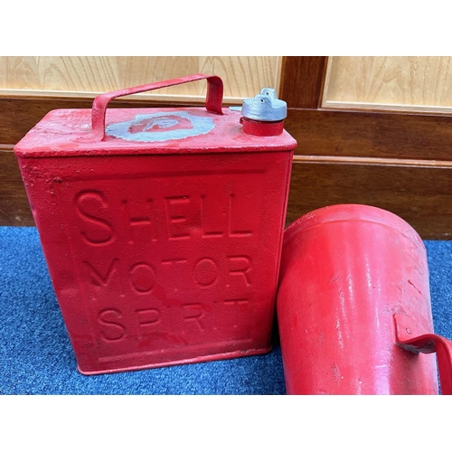 1030 - Display Purposes, painted red Shell petrol can and fire extinguisher.