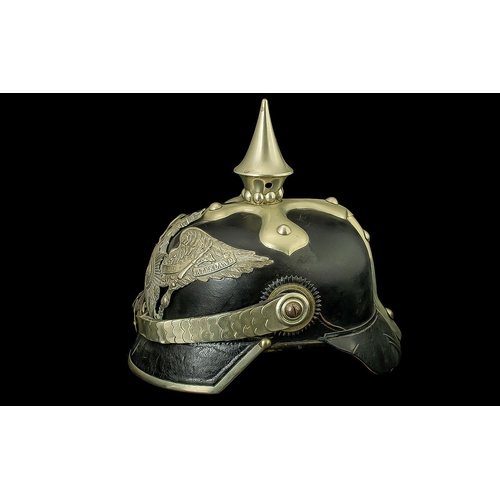 1302 - Prussian - Pickelhause Officers Imperial Spiked Helmet, Size 56. Leib  Grenadier Regiment, Date 1914... 