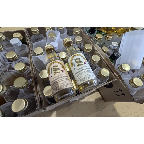 1430 - Five Boxes of Miniature Whisky Bottles, all unopened as new, 200+ miniature bottles of various whisk... 