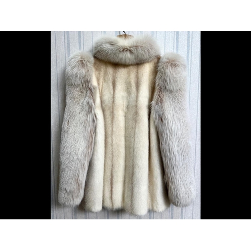 1528 - Ladies Blonde Mink Fur Jacket from Stephen of Blackpool, fully lined in sateen fabric, hook and eye ... 