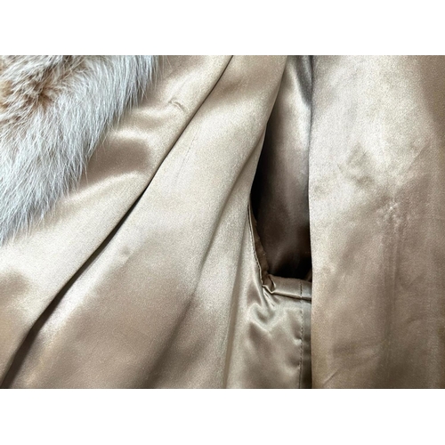 1528 - Ladies Blonde Mink Fur Jacket from Stephen of Blackpool, fully lined in sateen fabric, hook and eye ... 