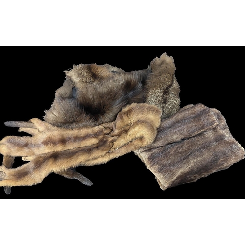 1535 - Small Collection of Furs, comprising a mink stole, a fox fur collar, and a mink pelt.